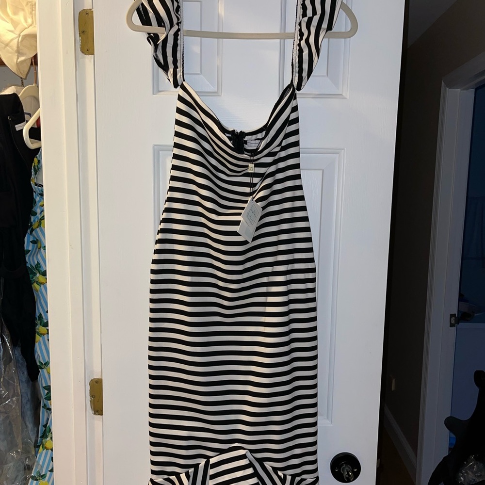 ByEgreis black and white mermaid midi dress